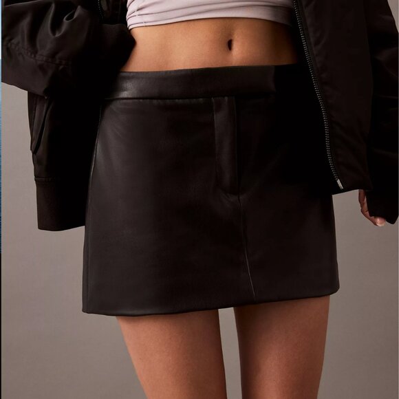 Faux Leather Miniskirt - Picture 1 of 7